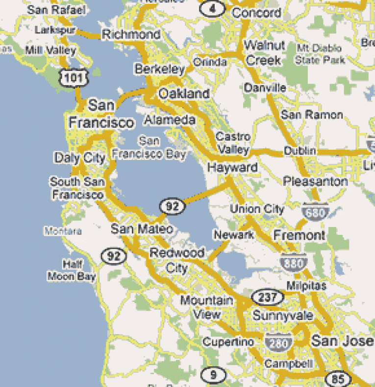 bay area highway map | City Water Filter Corp.